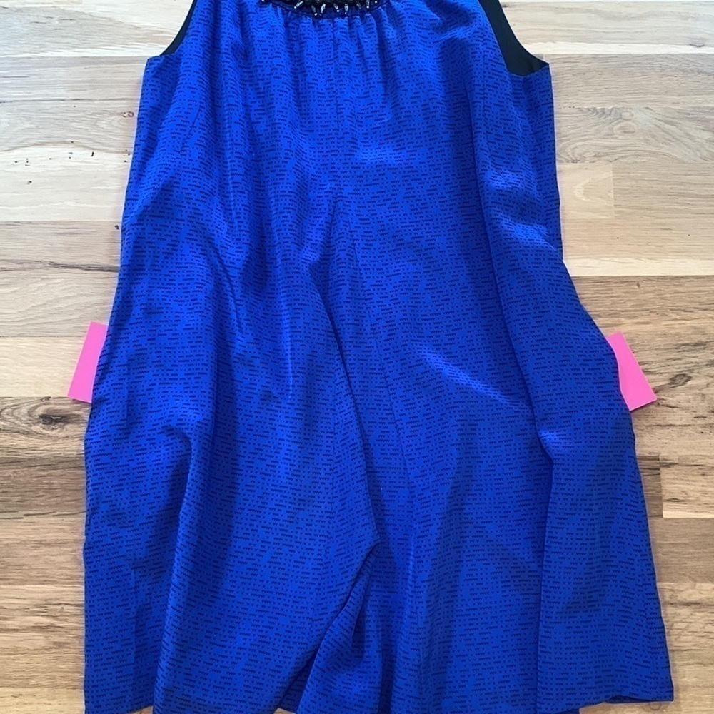 ANTHRO by Gryphon Deepest Fathoms Beaded Collar Sleeveless Dress Blue Women’s S - Picture 14 of 14
